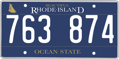 RI license plate 763874