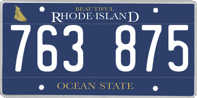 RI license plate 763875