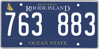 RI license plate 763883