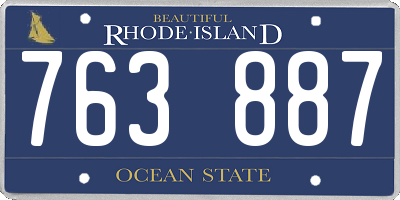 RI license plate 763887