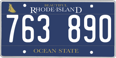 RI license plate 763890