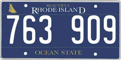 RI license plate 763909