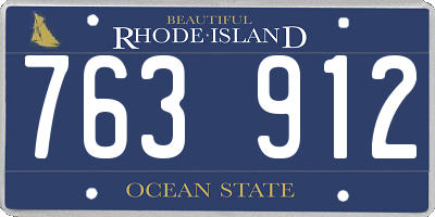 RI license plate 763912