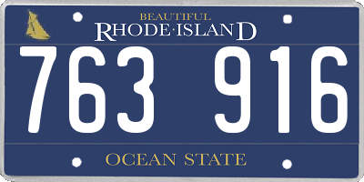 RI license plate 763916