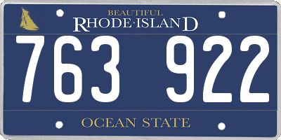RI license plate 763922
