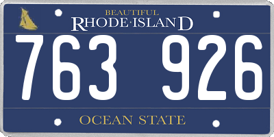 RI license plate 763926