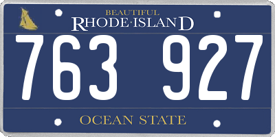 RI license plate 763927