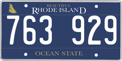 RI license plate 763929