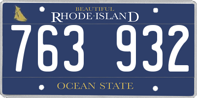 RI license plate 763932