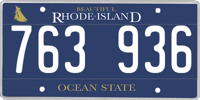RI license plate 763936