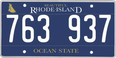 RI license plate 763937