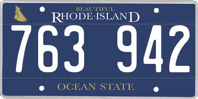 RI license plate 763942