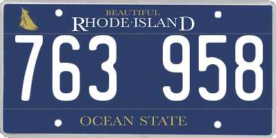 RI license plate 763958