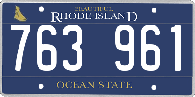 RI license plate 763961