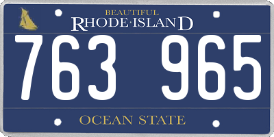 RI license plate 763965