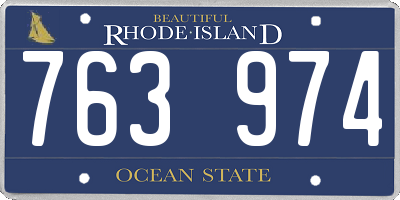 RI license plate 763974