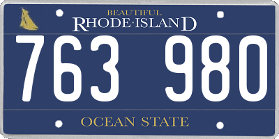 RI license plate 763980