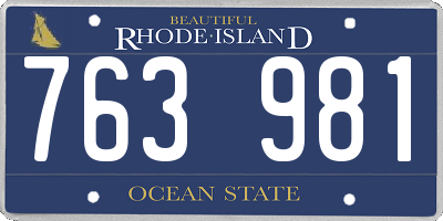 RI license plate 763981