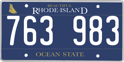 RI license plate 763983