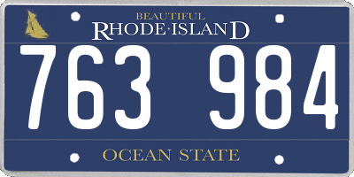RI license plate 763984