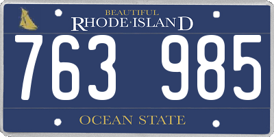 RI license plate 763985