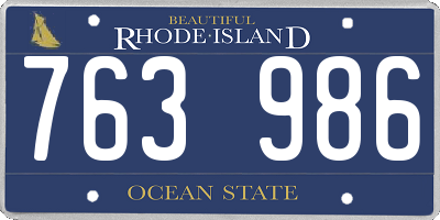 RI license plate 763986