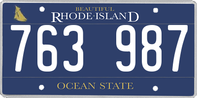 RI license plate 763987