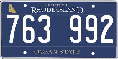RI license plate 763992
