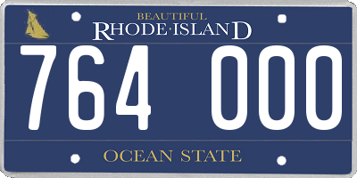 RI license plate 764000