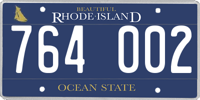 RI license plate 764002