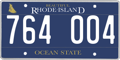 RI license plate 764004