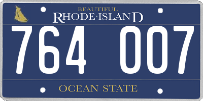 RI license plate 764007