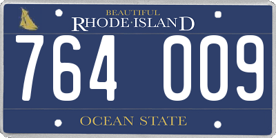 RI license plate 764009