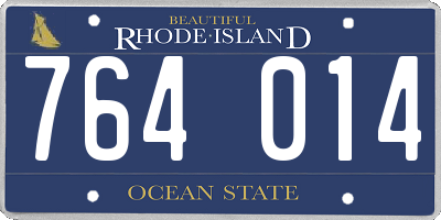RI license plate 764014