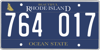 RI license plate 764017