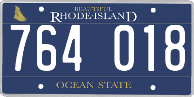 RI license plate 764018
