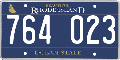 RI license plate 764023