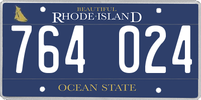 RI license plate 764024