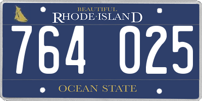 RI license plate 764025