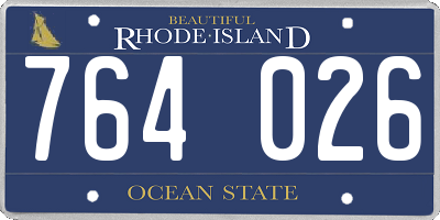 RI license plate 764026