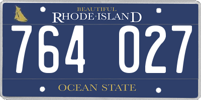 RI license plate 764027