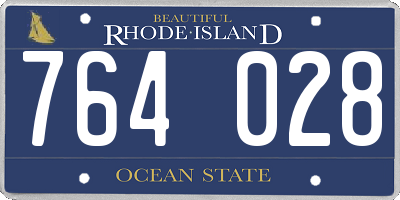RI license plate 764028