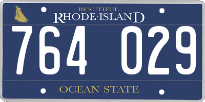 RI license plate 764029