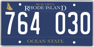 RI license plate 764030