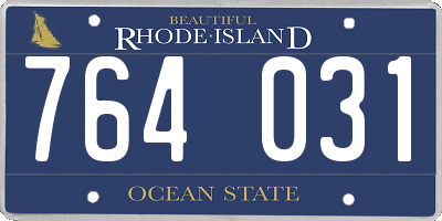 RI license plate 764031