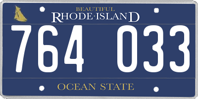 RI license plate 764033
