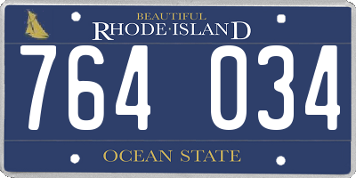 RI license plate 764034