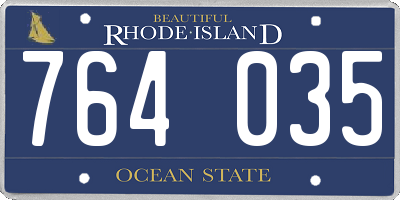 RI license plate 764035