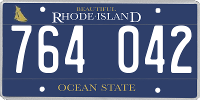 RI license plate 764042