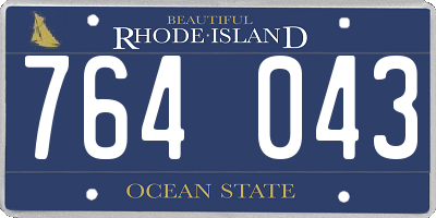 RI license plate 764043